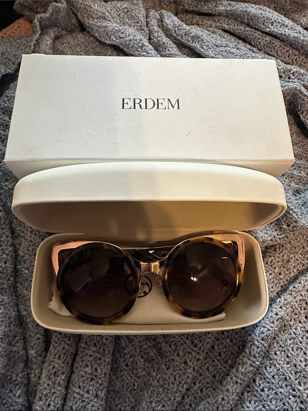 ERDEM Tortoiseshell Frame Sunglasses with Brown Lenses